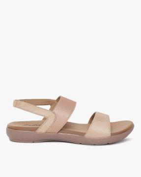 slip-on flat sandals with slingback