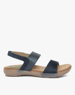 slip-on flat sandals with slingback