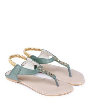 slip-on flat sandals with slingback