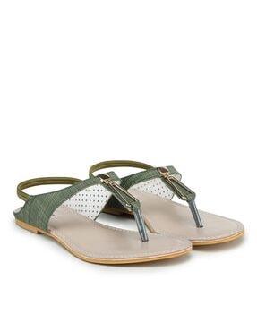 slip-on flat sandals with synthetic upper