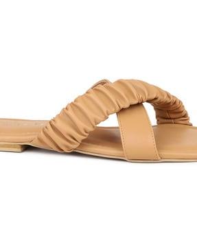 slip-on flat sandals