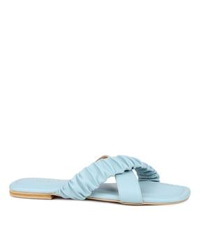 slip-on flat sandals