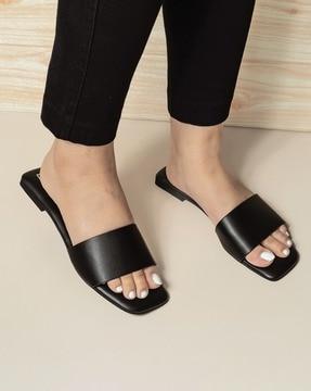 slip-on flat sandals