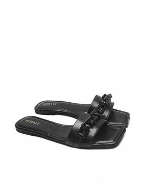 slip-on flat sandals