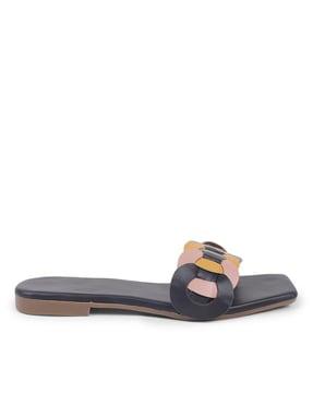 slip-on flat sandals