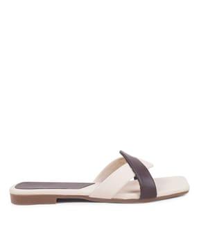 slip-on flat sandals