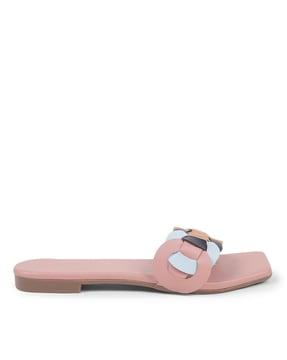 slip-on flat sandals