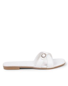 slip-on flat sandals