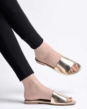 slip-on flat sandals