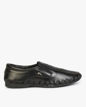 slip-on formal shoes with braided panel