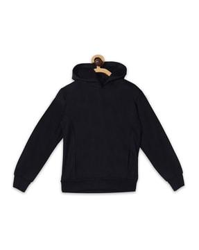 slip-on hoodie with kangaroo pocket