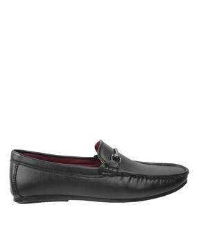 slip-on loafers with genuine leather upper