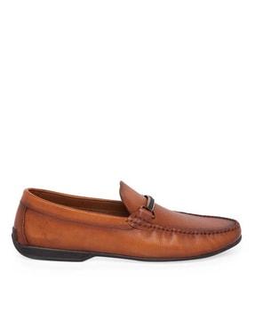 slip-on loafers with metal accent    