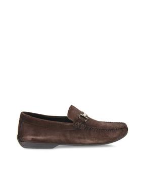 slip-on loafers with metal accent