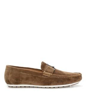 slip-on loafers with metal accent