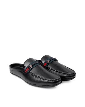 slip-on loafers with metal accent