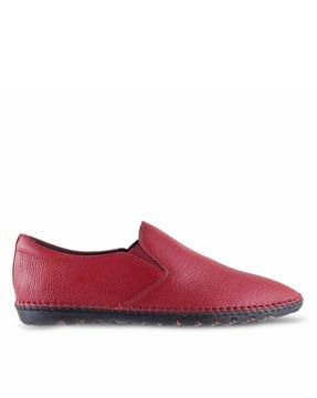 slip-on mocassins with elastic detail