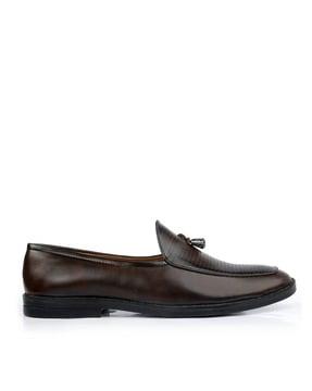 slip-on mocassins with metal accent