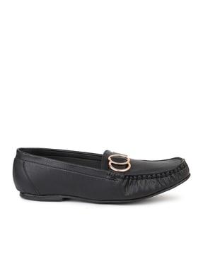 slip-on moccasins casual shoes with metal accent