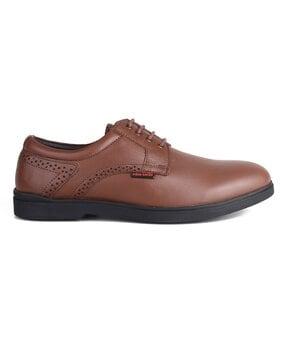 slip-on round-toe lace-up derbys