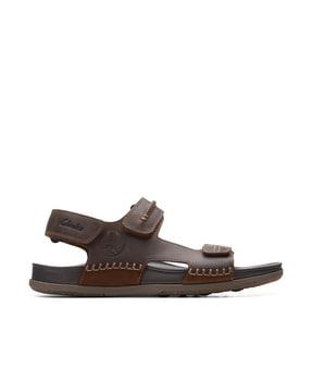 slip-on sandals buckle closure