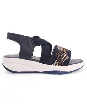 slip-on sandals with ankle strap