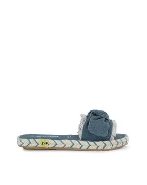 slip-on sandals with bow