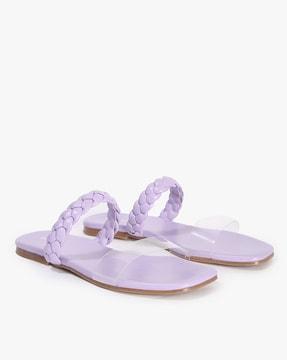 slip-on sandals with braided strap