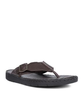 slip-on sandals with buckle detail