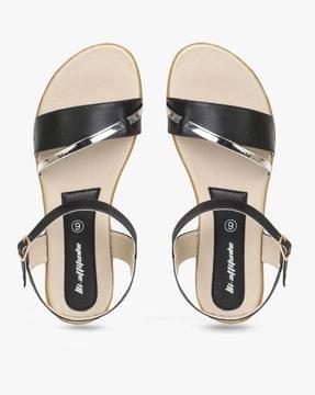 slip-on sandals with buckle fastening