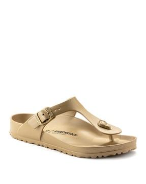 slip-on sandals with buckle fastening