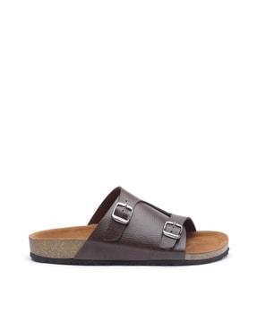 slip-on sandals with buckle fastening