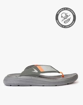 slip-on sandals with contrast straps