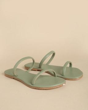 slip-on sandals with dual straps