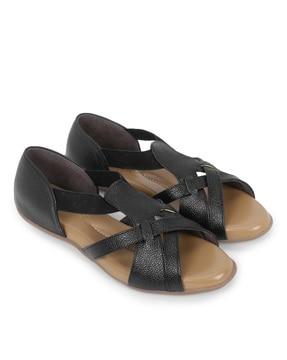 slip-on sandals with fabric upper