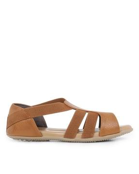slip-on sandals with fabric upper