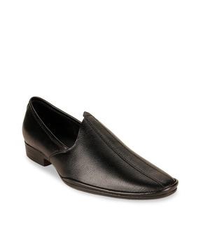 slip-on sandals with genuine leather upper