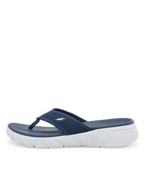 slip-on sandals with knitted upper