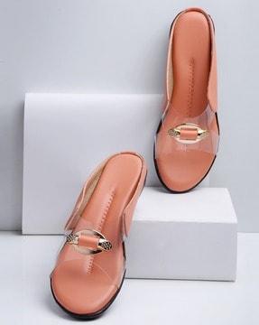 slip-on sandals with pvc upper