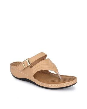 slip-on sandals with rubber sole