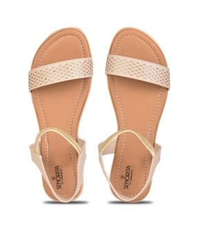 slip-on sandals with synthetic upper