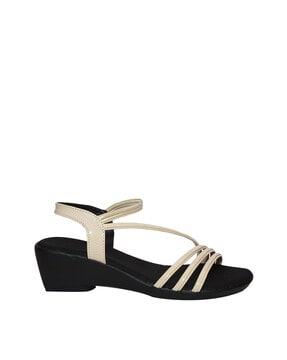 slip-on sandals with synthetic upper