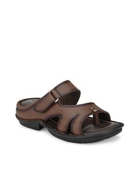 slip-on sandals with synthetic upper
