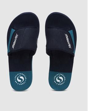 slip-on sandals with synthetic upper