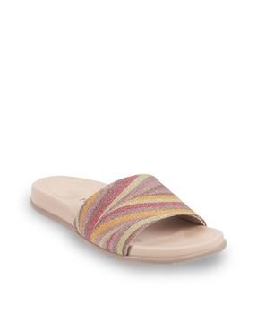 slip-on sandals with synthetic upper