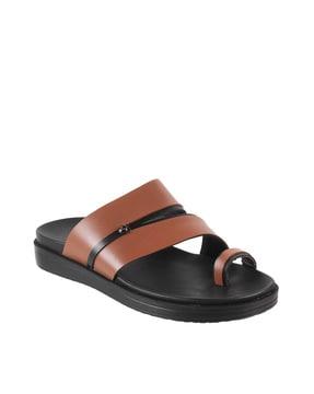 slip-on sandals with synthetic upper