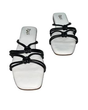 slip-on sandals with synthetic upper