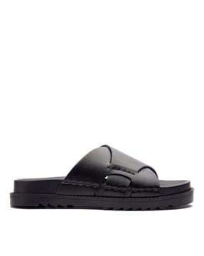 slip-on sandals with synthetic upper