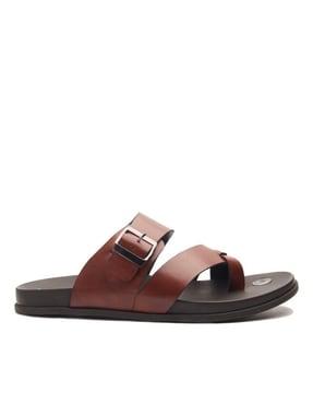 slip-on sandals with synthetic upper