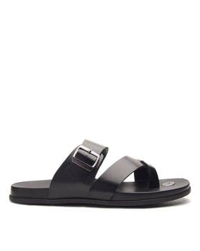 slip-on sandals with synthetic upper